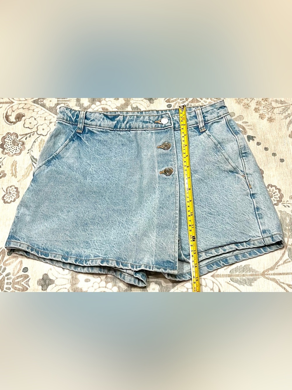 Zara Denim Skort Light Blue Wash Size Medium - Picture 5 of 6